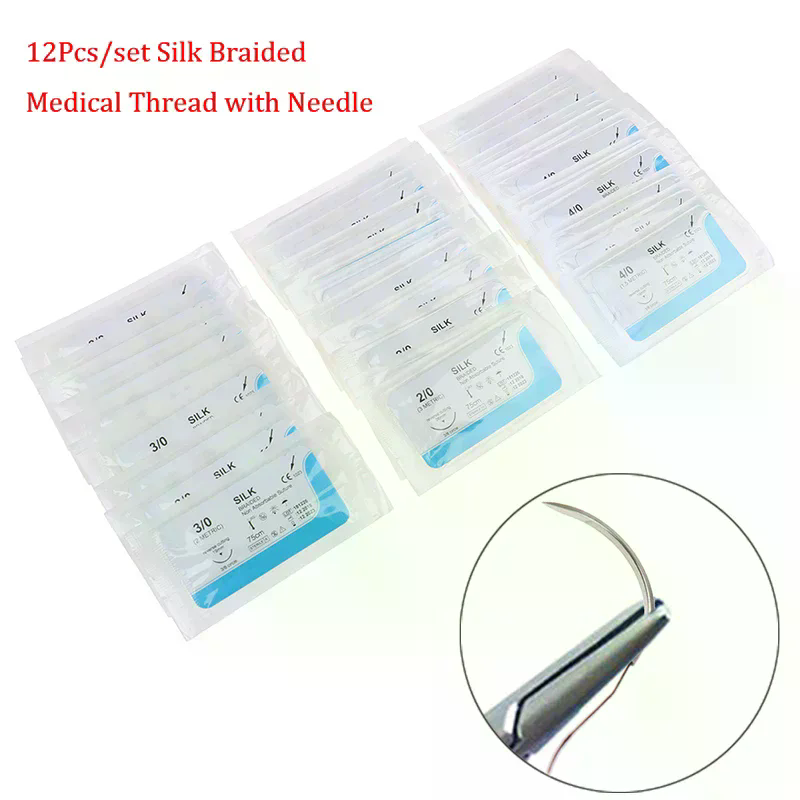 طقم خياطة أسنان حريرية 12 قطعة - مراجعة Medical Lab Kit وسعره